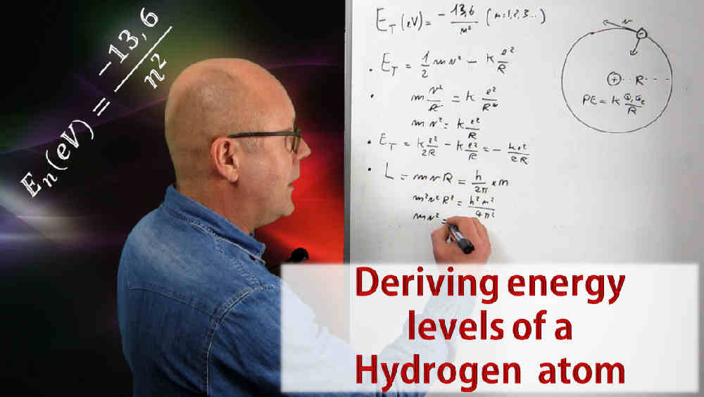 Deriving energy levels of a hydrogen atom (high school physics)